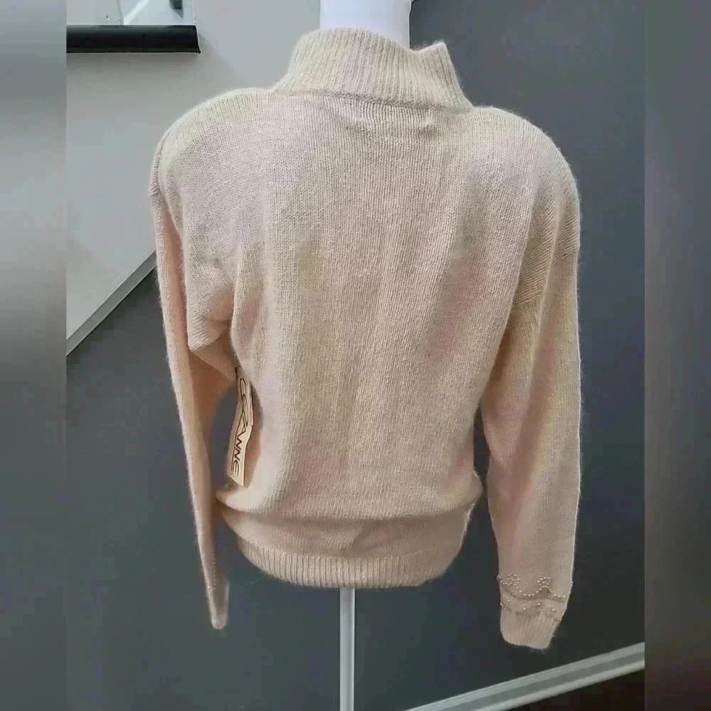 Vintage Cezanne Sweater Pullover Angora Lambswool Blend Pearl Embelished Size S - Picture 5 of 6